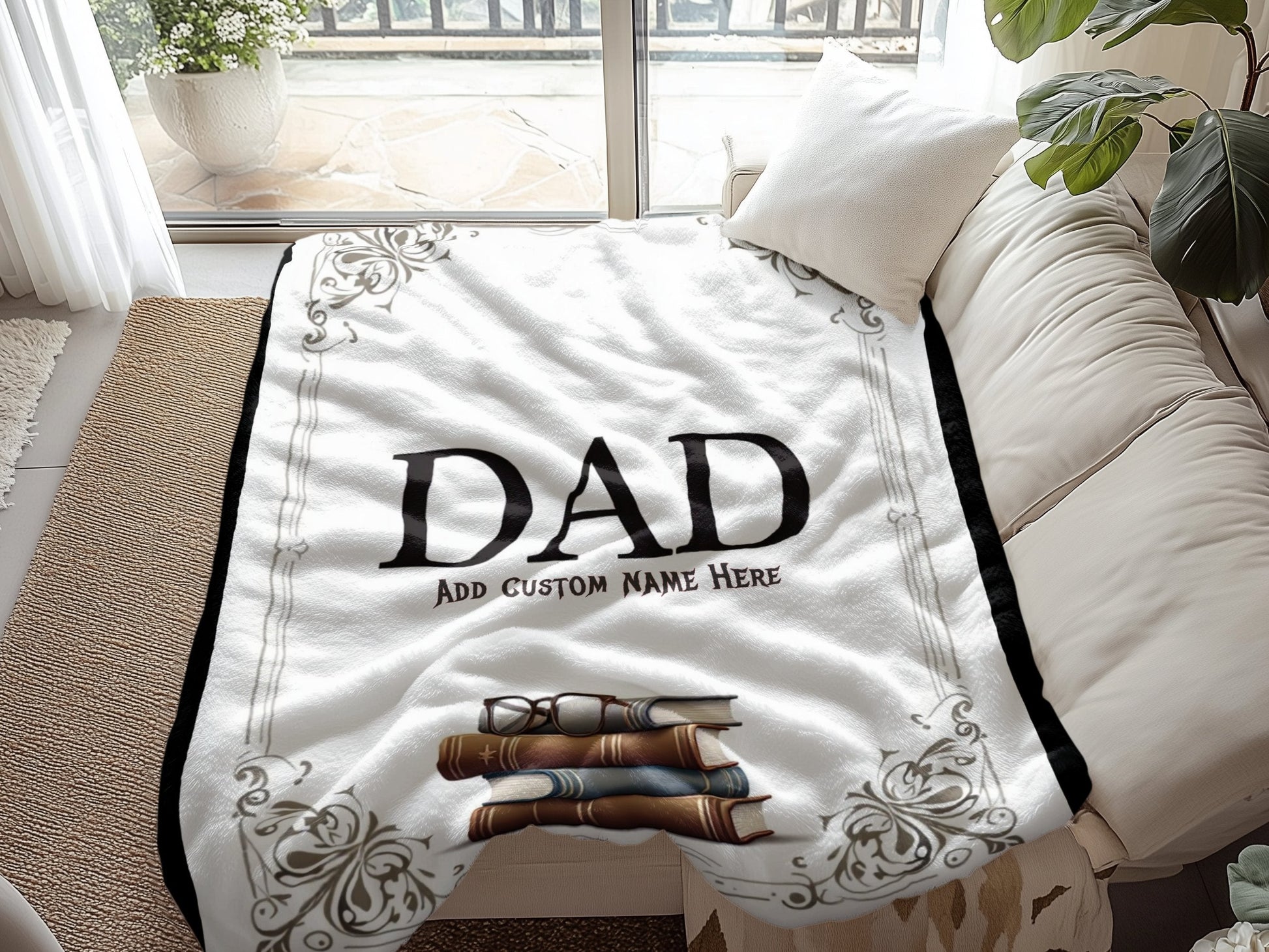 Personalized Dad Blanket with Custom Name Book Design product type