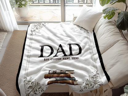 Personalized Dad Blanket with Custom Name Book Design product type
