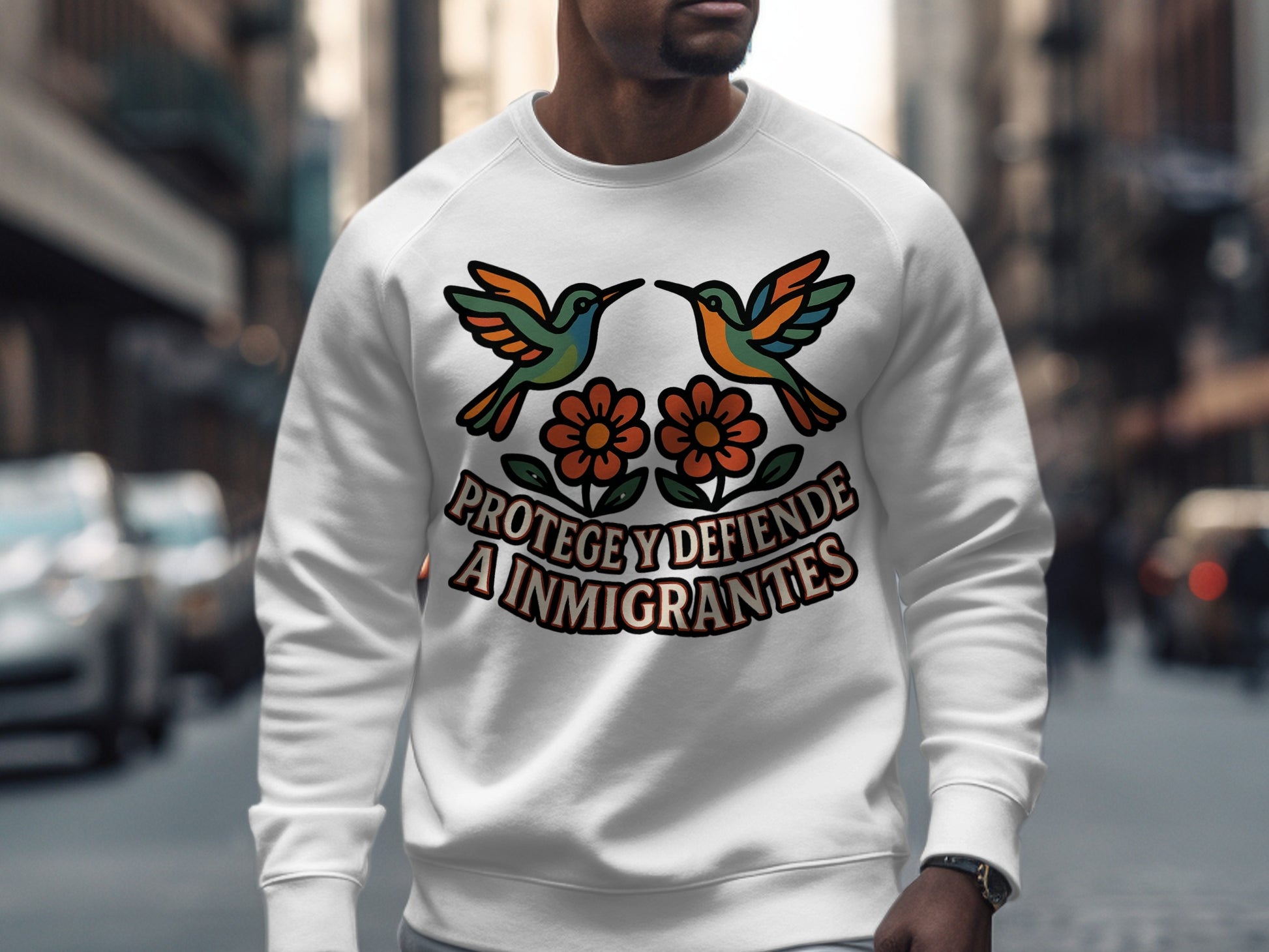 Colorful Hummingbird and Floral Graphic Sweatshirt product