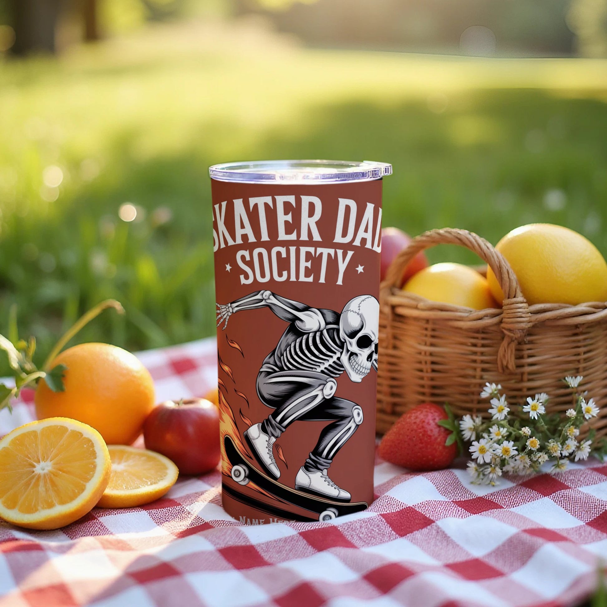 Skater Dad Society Skeleton Skateboard Tumbler product