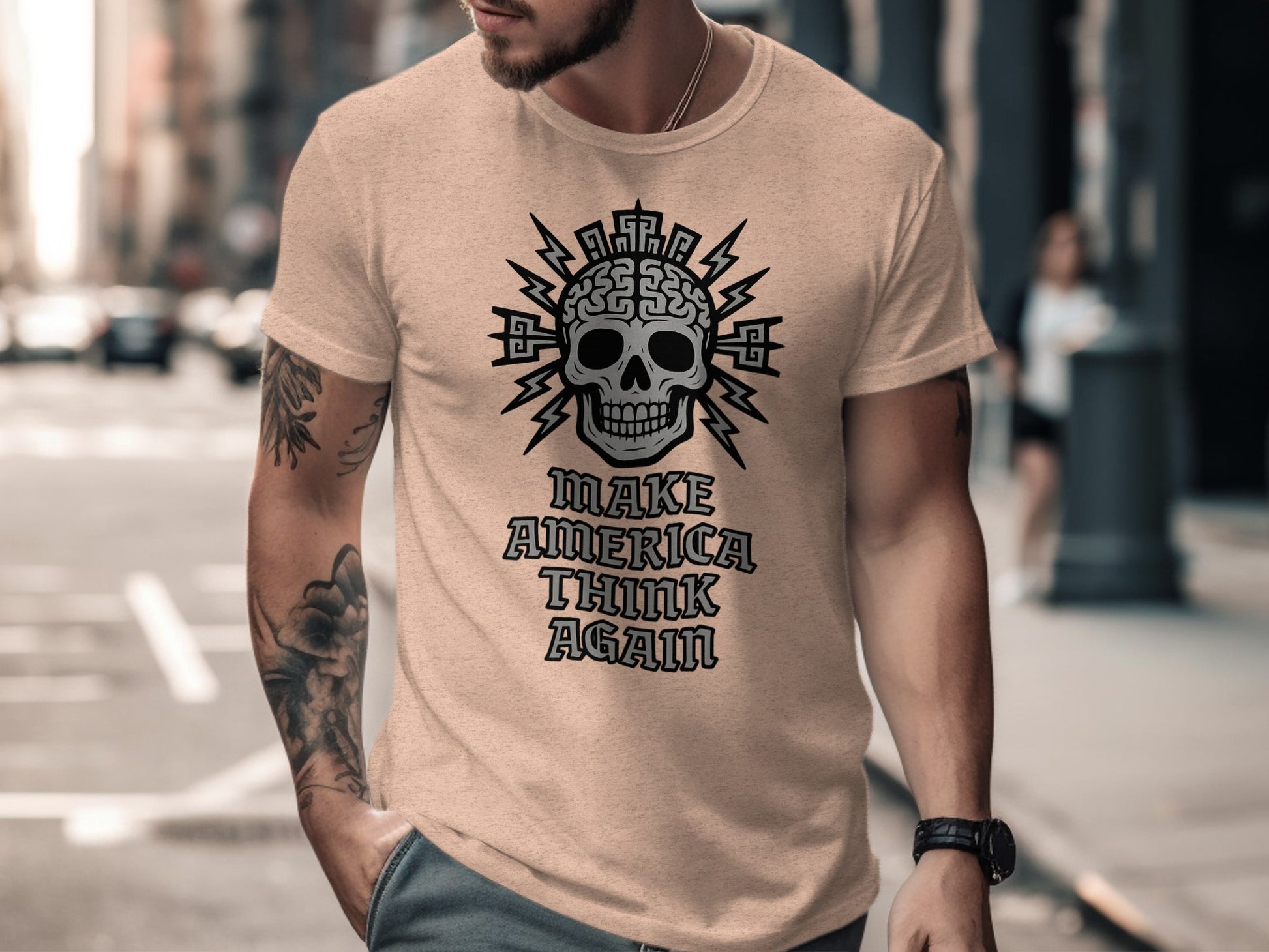 Make America Think Again Skulls Theme T-shirt