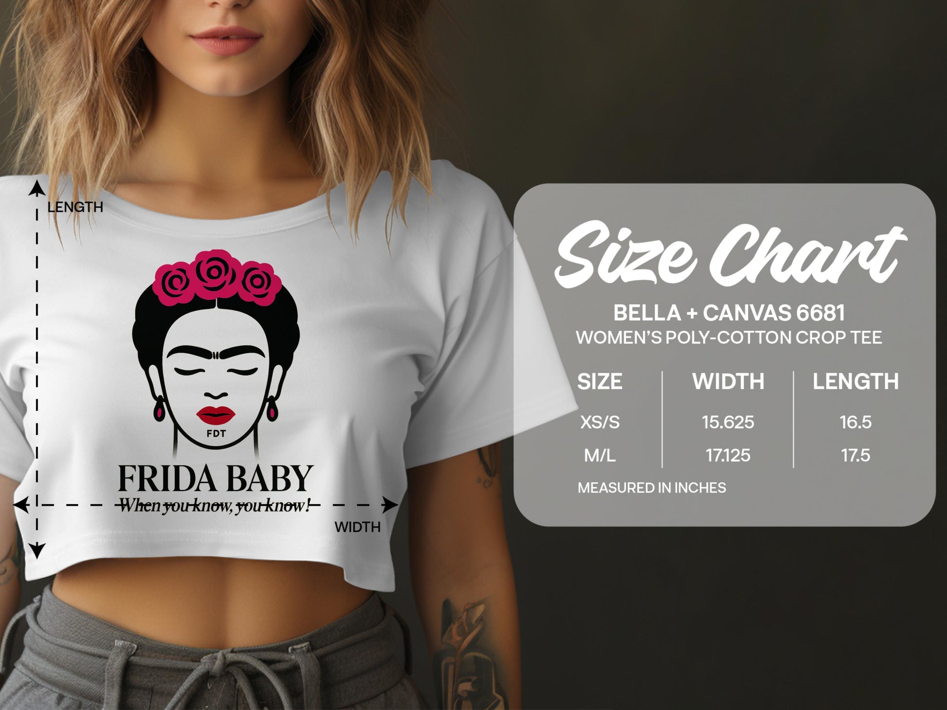 Frida Baby White Women's Crop Tee product