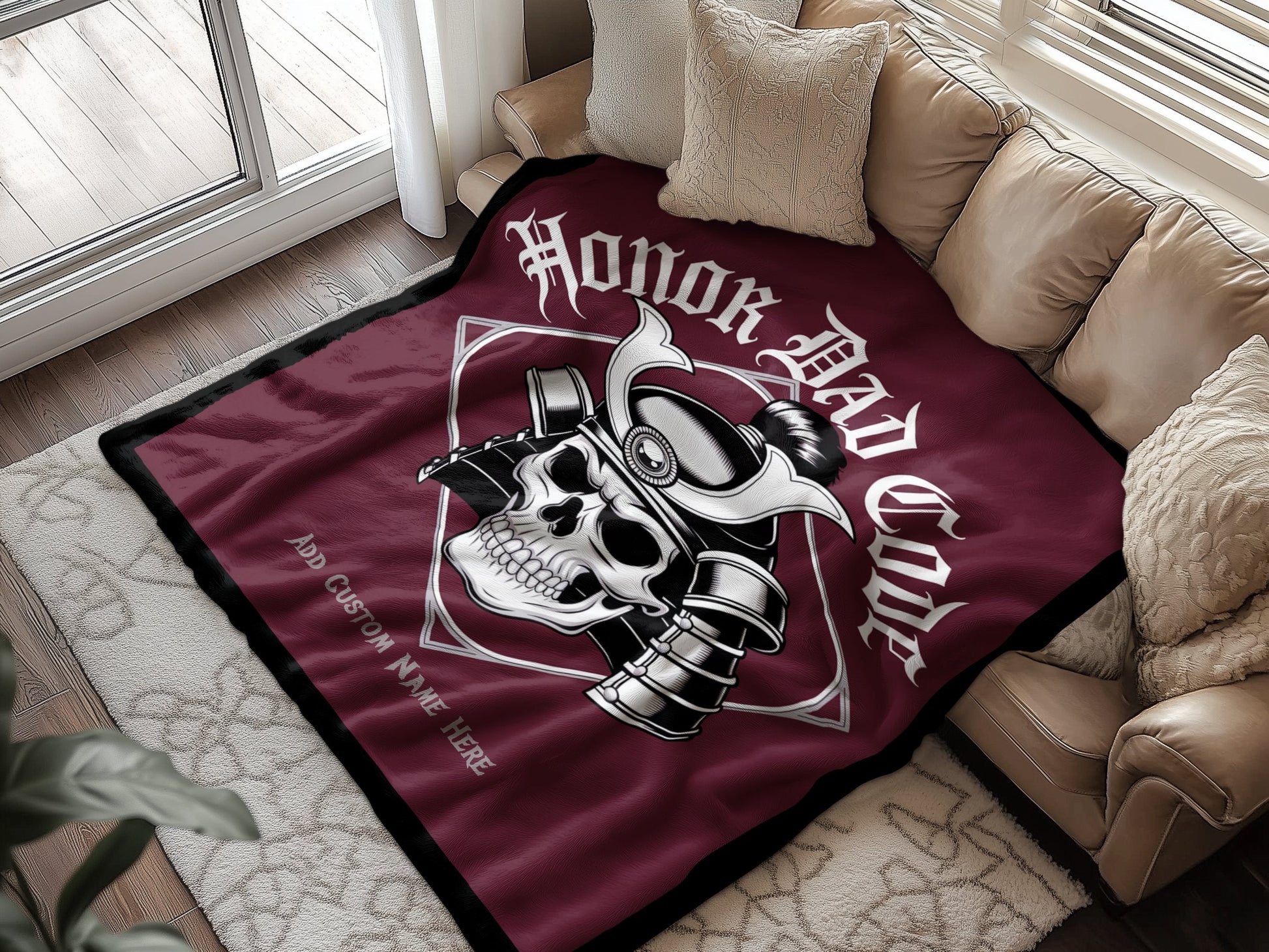 Honor Dad Code Skull Warrior Blanket product type