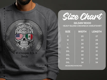 El Chingon A.K.A Antifa Skull Design Sweatshirt