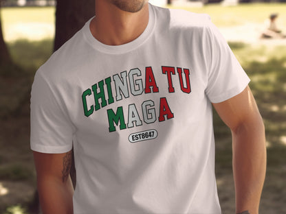 Chinga Tu Maga EST8647 White Graphic T-shirt