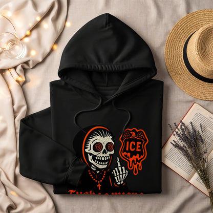 Spooky Skull ICE Themed Hoodie with Artistic Design product
