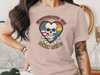 Sweethearts for Human Rights Skull T-Shirt