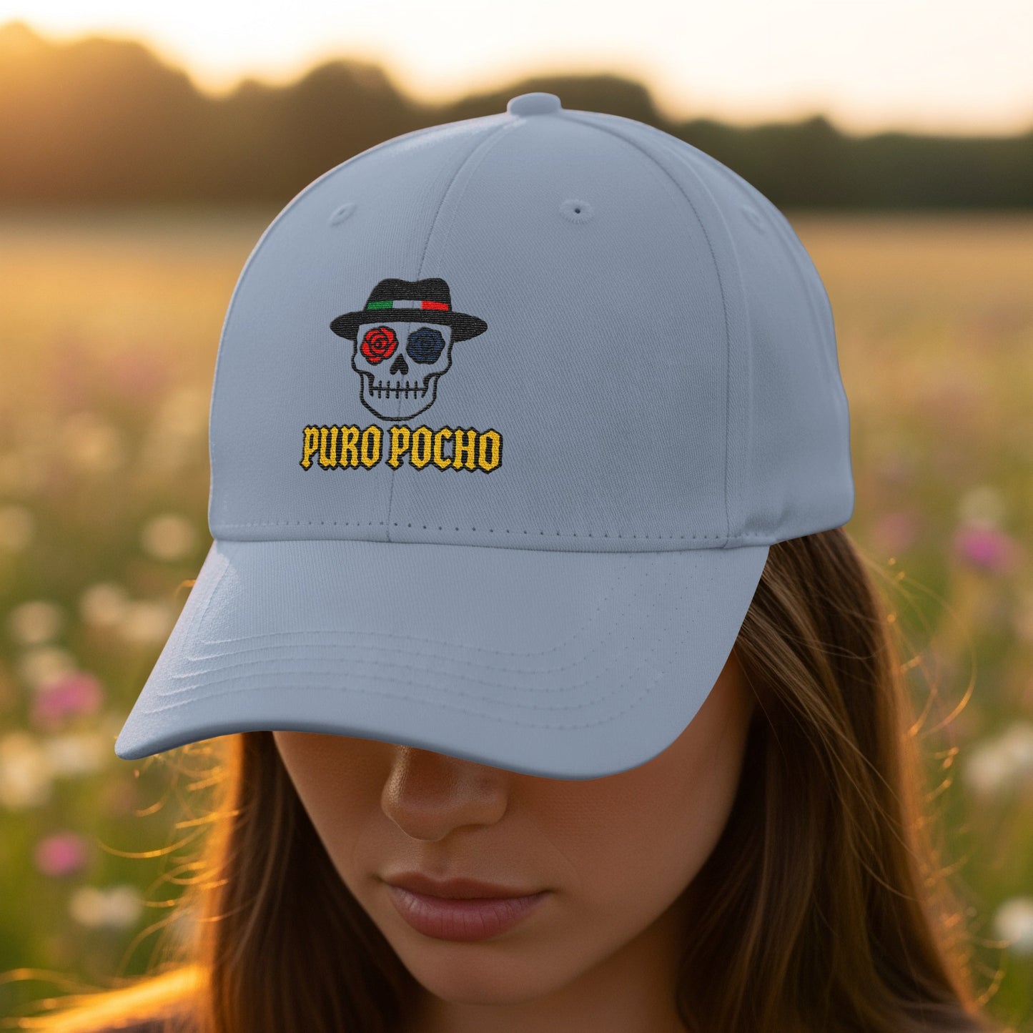 Stylish Puro Pocho Skull Embroidered Hat product type