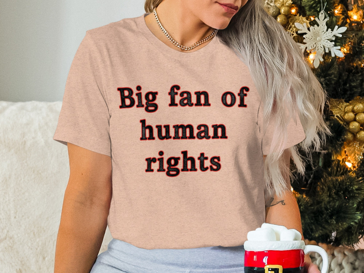 Big fan of human rights slogan tee product