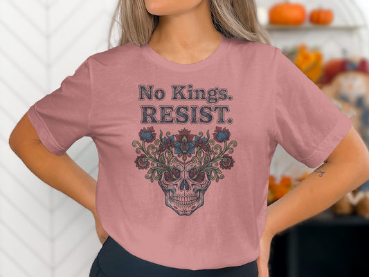 No Kings Resist Floral Skull T-Shirt product type