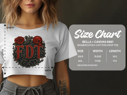 Gothic Rose and Skull Graphic Crop Tee product