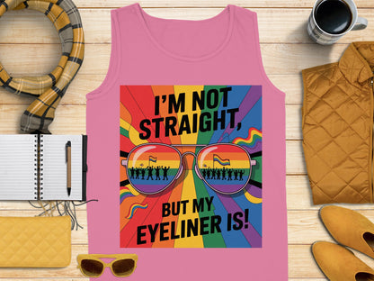 Colorful I'm Not Straight But My Eyeliner Is Tank Top product
