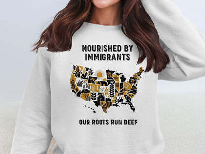 Nourished by Immigrants Our Roots Run Deep shirt product