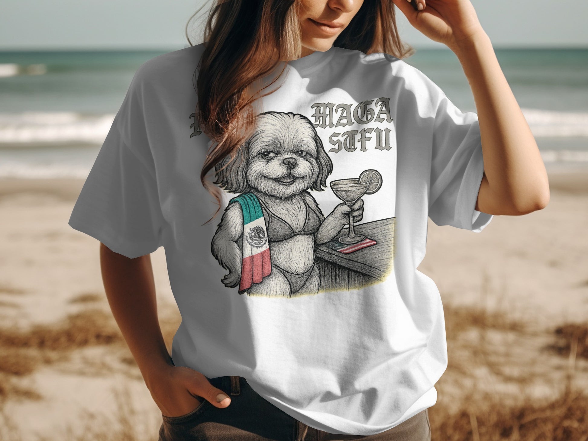 Adorable Dog with Drink Graphic T Shirt product type