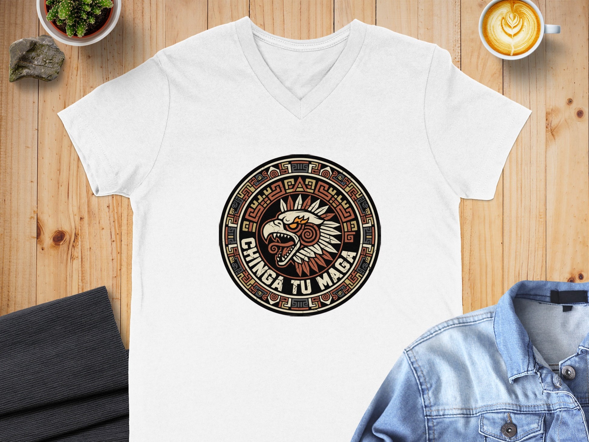 Chinga Tu Madre Aztec Design Graphic T-Shirt product type