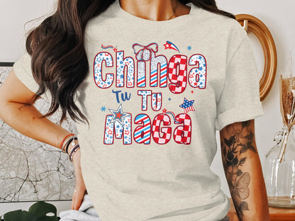 Chinga Tu Maga Patriotic Design T-Shirt product