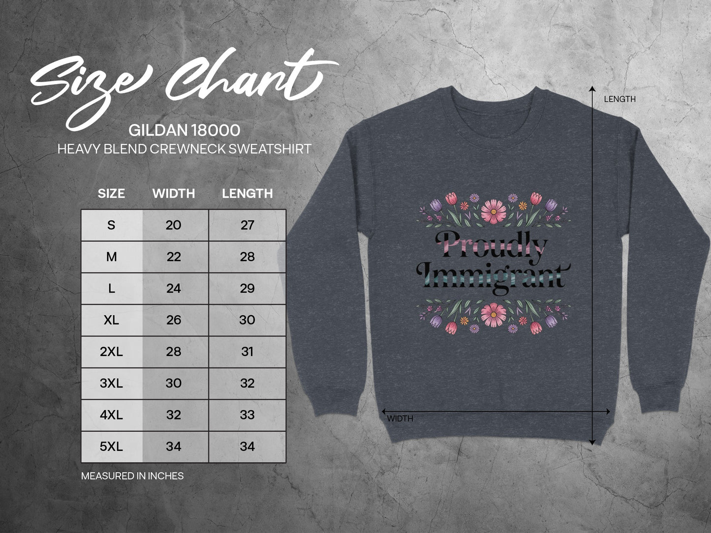 Proudly Immigrant Heavy Blend Crewneck Sweatshirt product type