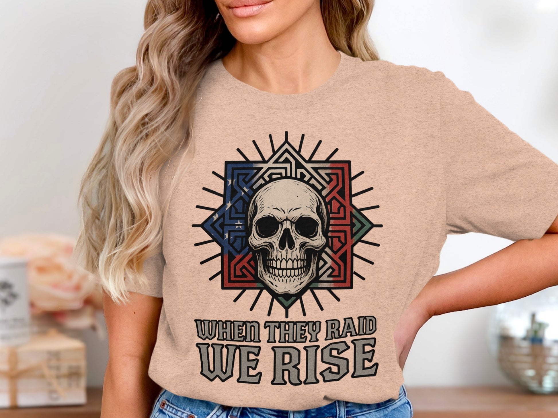 Stylish Skull and Pattern Design Top for Casual Wear