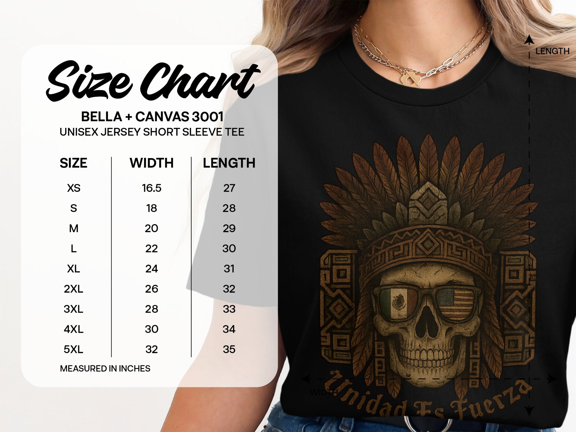 Skull with Headdress and Spanish Text Shirt