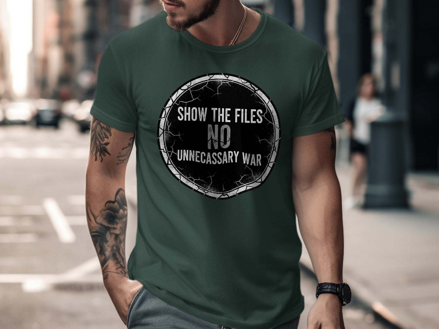 Show The Files No Unnecessary War Graphic Shirt
