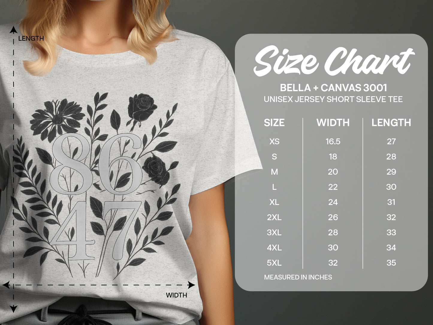 8647 Floral Graphic Unisex Jersey Short Sleeve Tee product