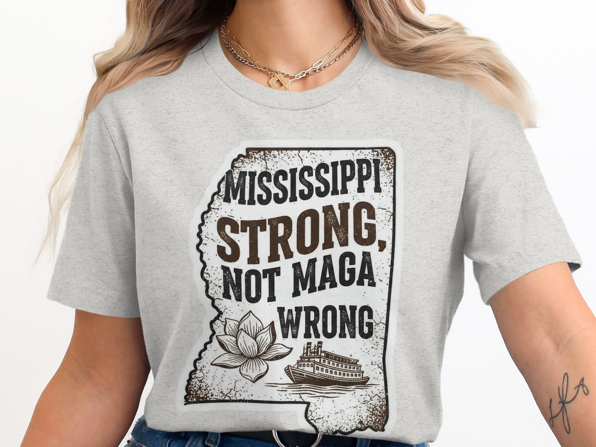 Mississippi Strong Not MAGA Wrong Graphic Tee product