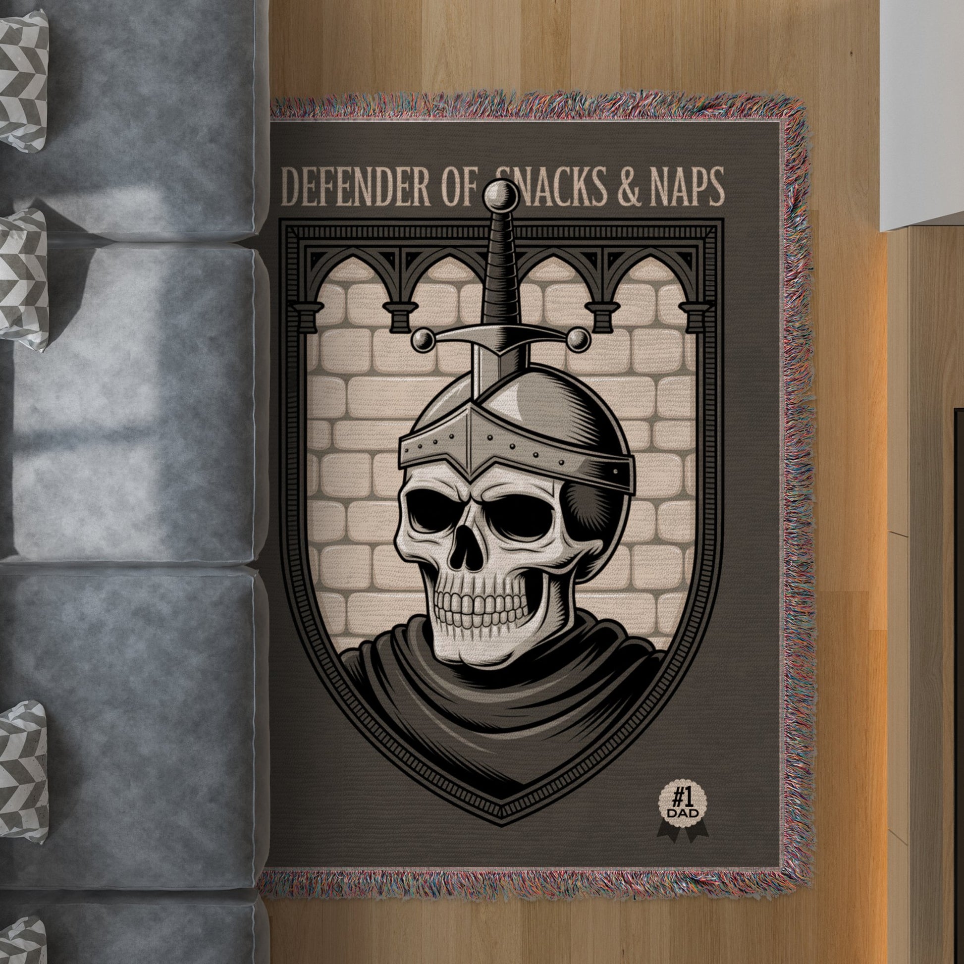Defender Of Snacks And Naps Skeleton Blanket product type