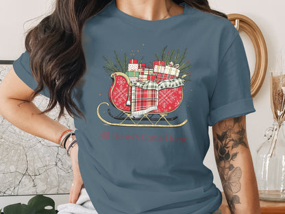 Festive Sleigh Filled with Presents Graphic T-shirt