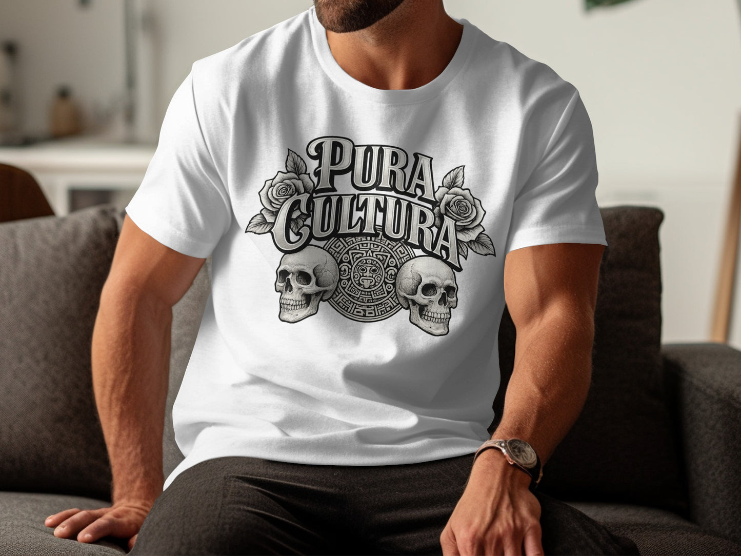 Pura Cultura Skull and Rose Design Graphic T-Shirt product type