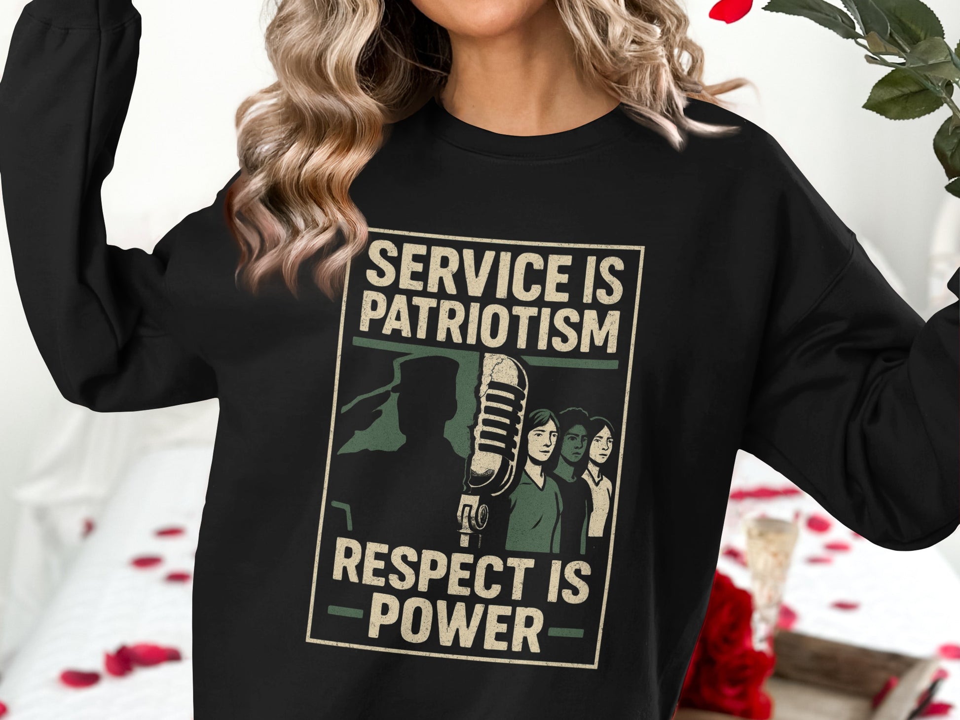 Service Is Patriotism Respect Is Power Sweatshirt product type