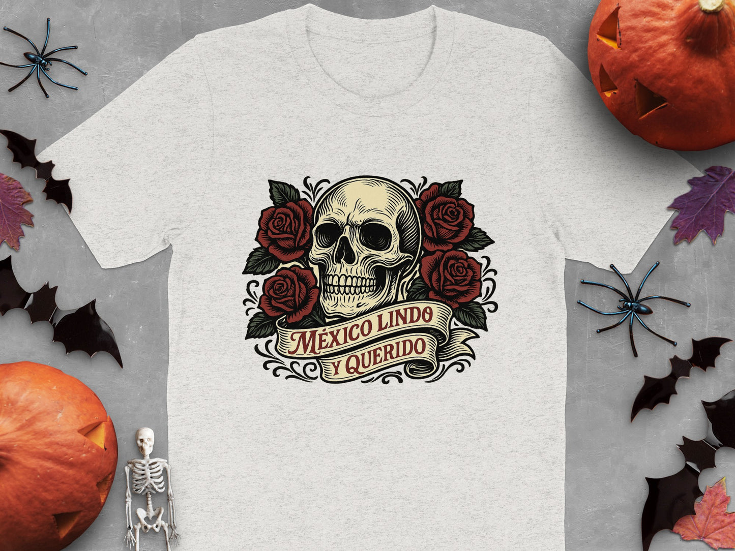 México Lindo Y Querido Skull Rose Print T-shirt product type