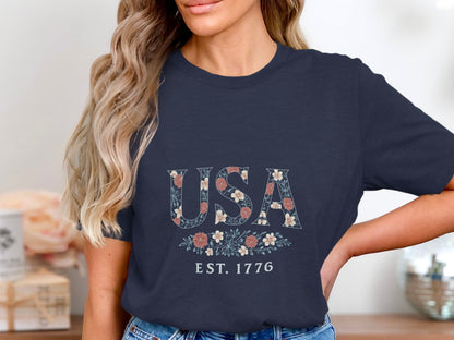 USA EST. 1776 Floral Graphic Women's T-Shirt product type