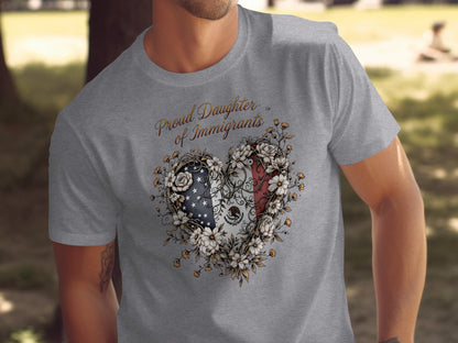 Proud Daughter of Immigrants Heart Design T-Shirt