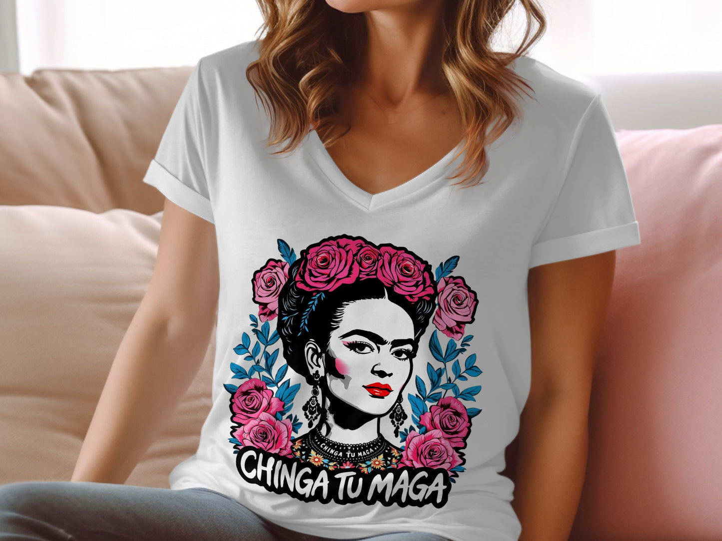 Chinga Tu Maga Graphic Tee with Frida Illustration