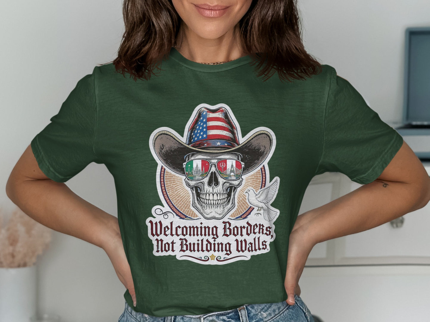 Welcoming Borders Not Building Walls Graphic T-Shirt