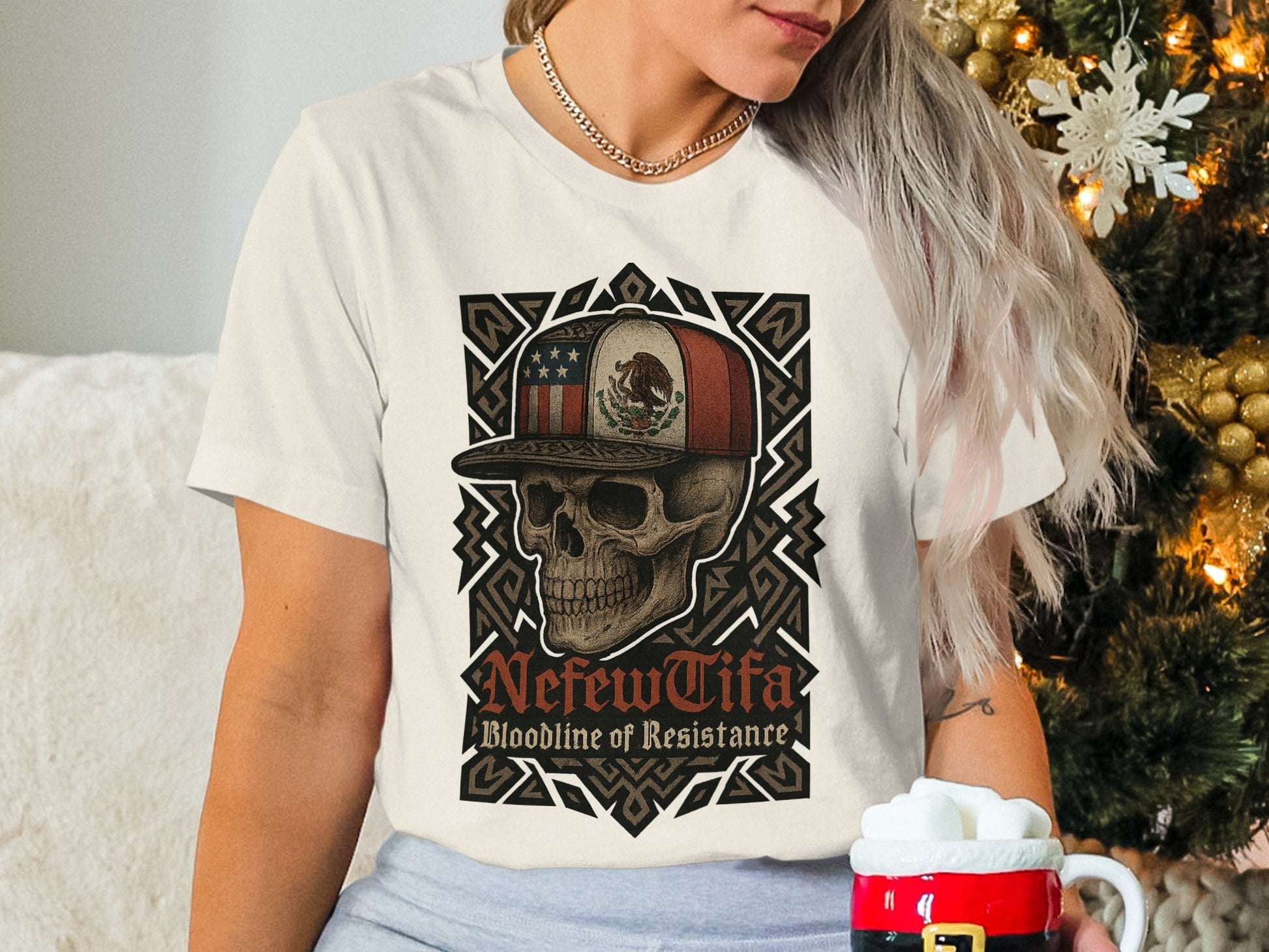 Skull Hat Bloodline of Resistance Graphic Shirt