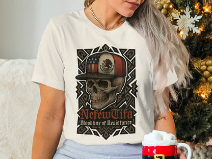 Skull Hat Bloodline of Resistance Graphic Shirt