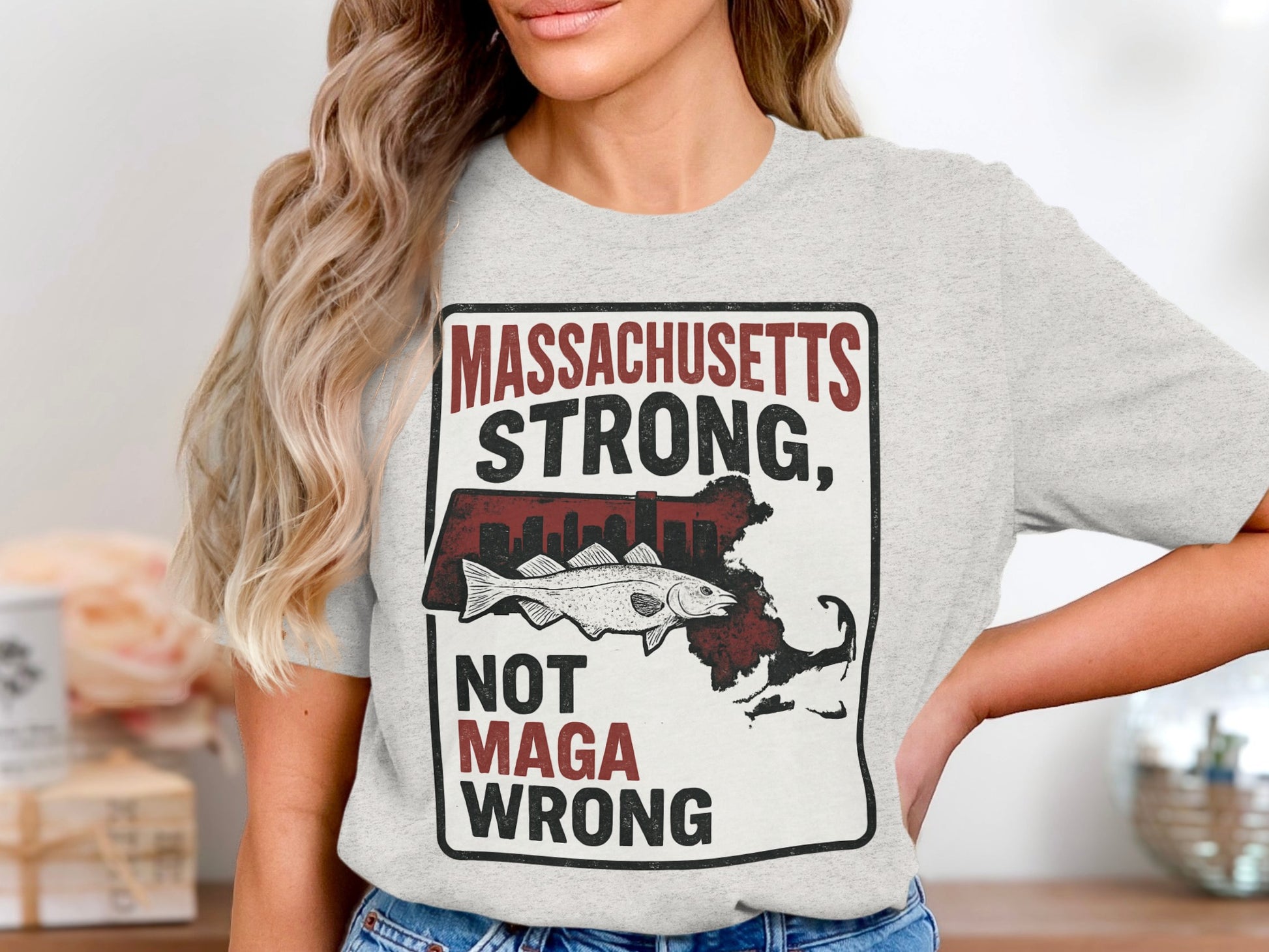 Massachusetts Strong Not MAGA Wrong T-shirt product