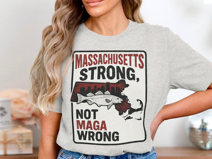 Massachusetts Strong Not MAGA Wrong T-shirt product