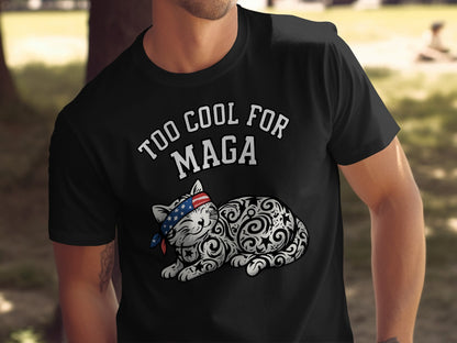Too Cool For MAGA Cat Graphic T-shirt product