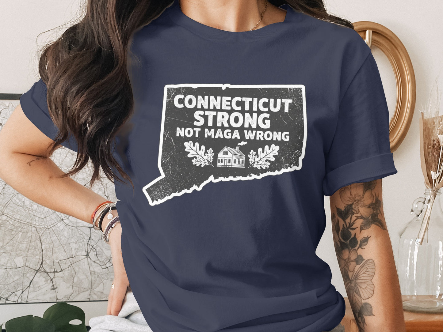 Connecticut Strong Not MAGA Wrong Graphic T-Shirt product