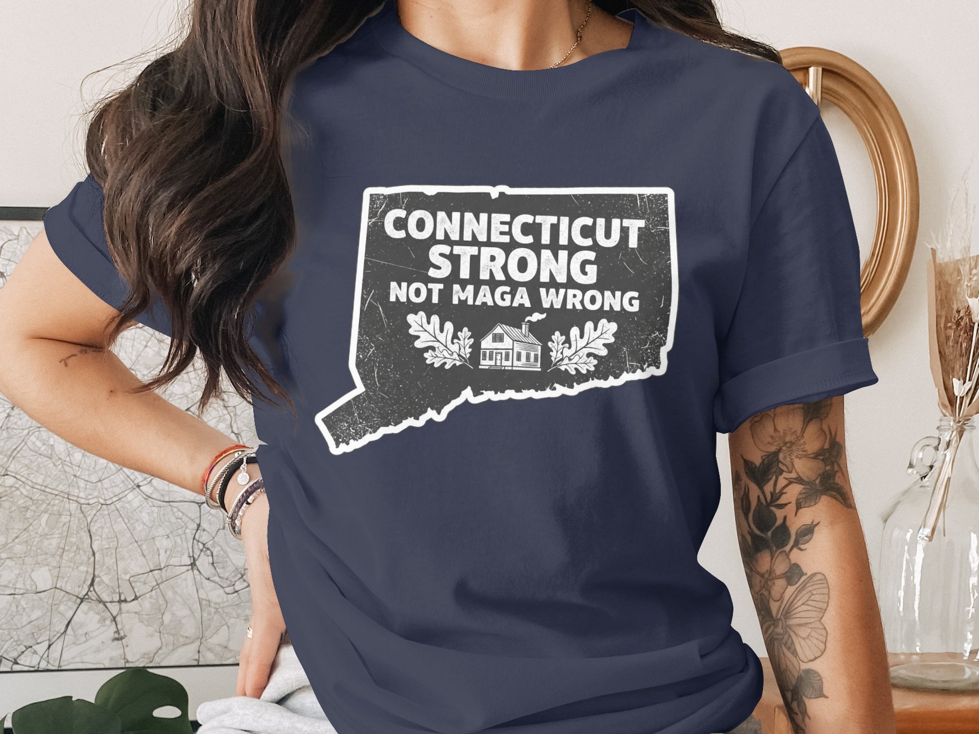 Connecticut Strong Not MAGA Wrong Graphic T-Shirt product