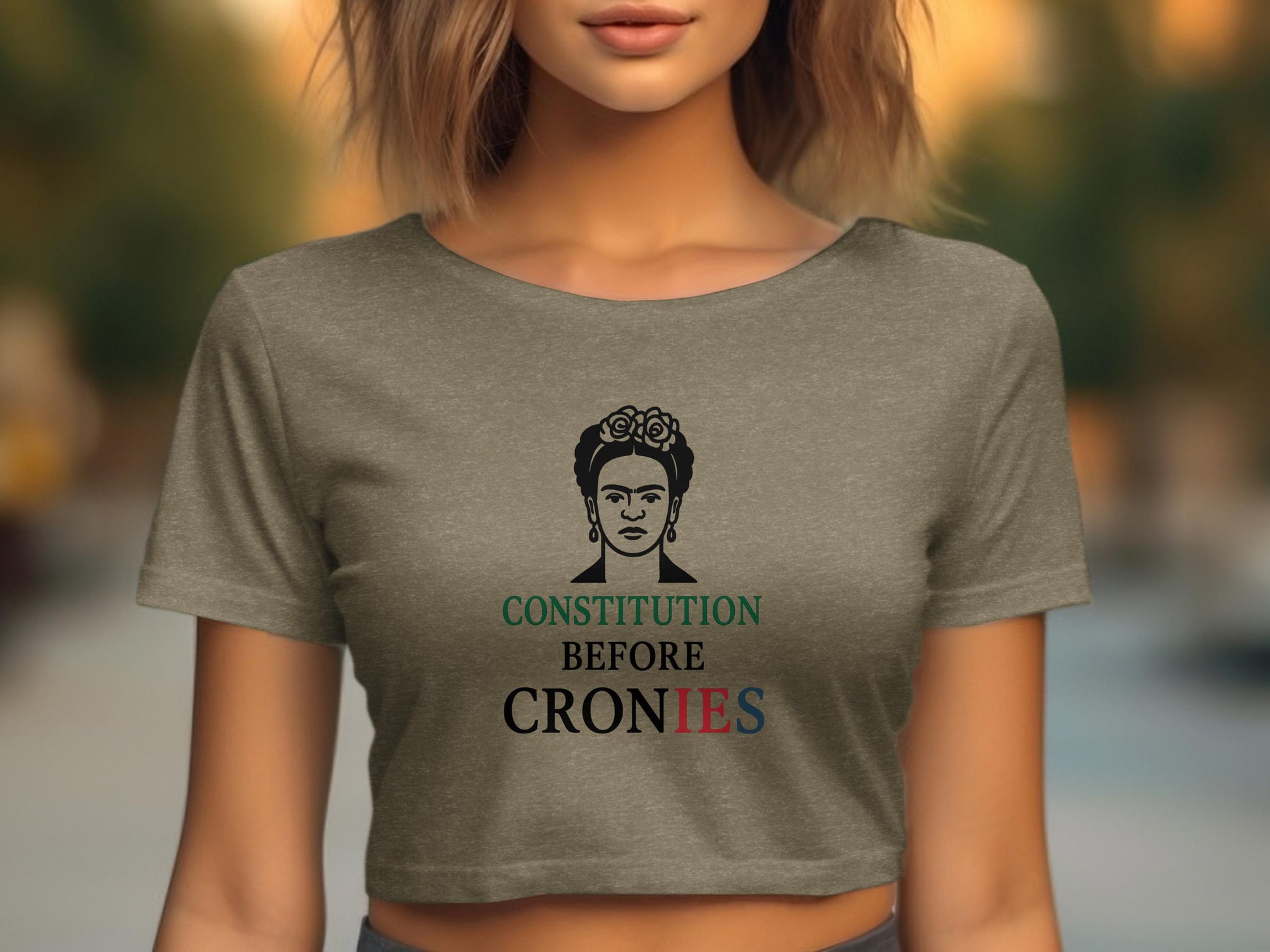 Constitution Before Cronies Graphic Crop Top product