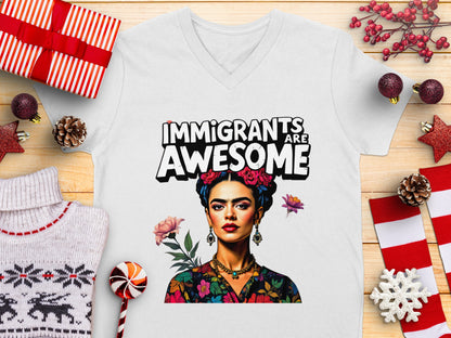 Immigrants Are Awesome V Neck T Shirt