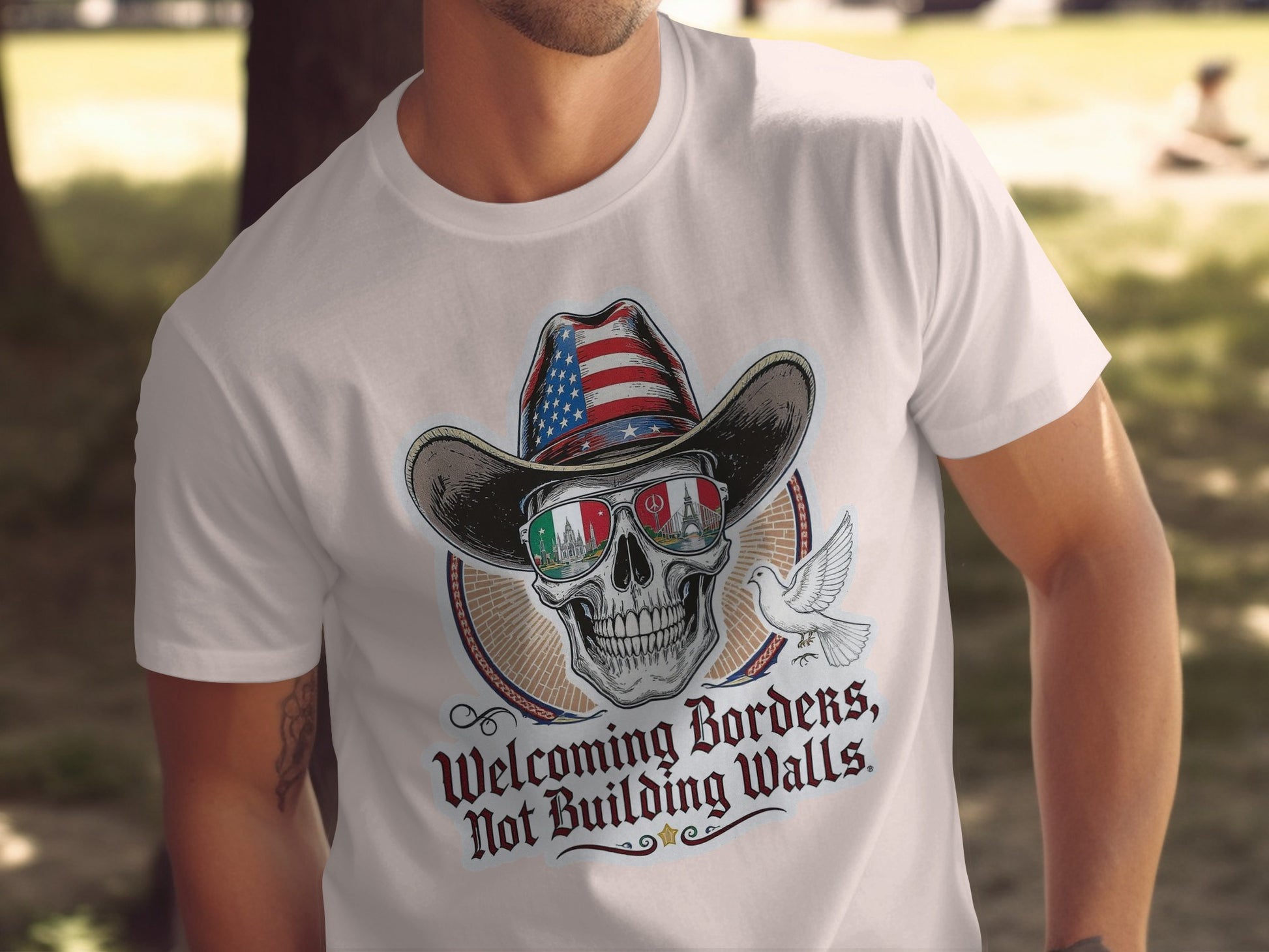 Welcoming Borders Not Building Walls T-shirt product