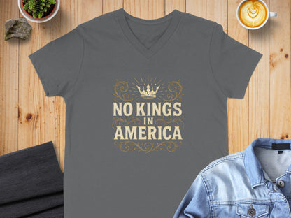 No Kings in America V Neck T Shirt product