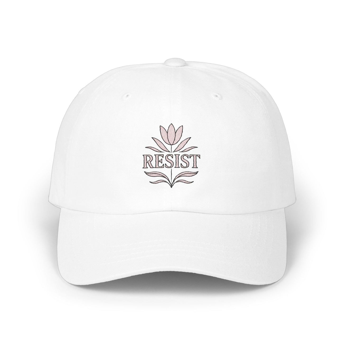 Resist Floral Embroidery Design Baseball Cap product