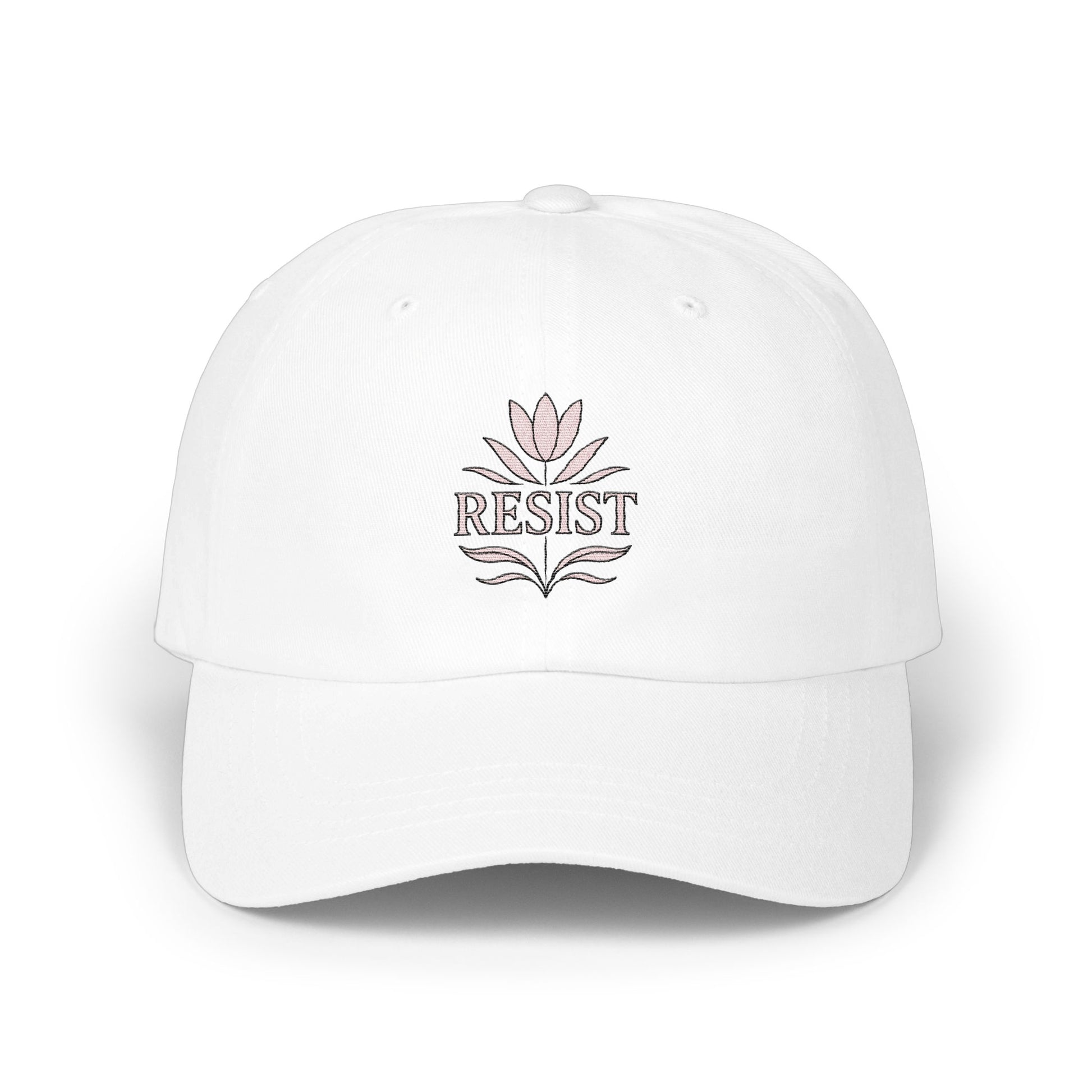 Resist Floral Embroidery Design Baseball Cap product