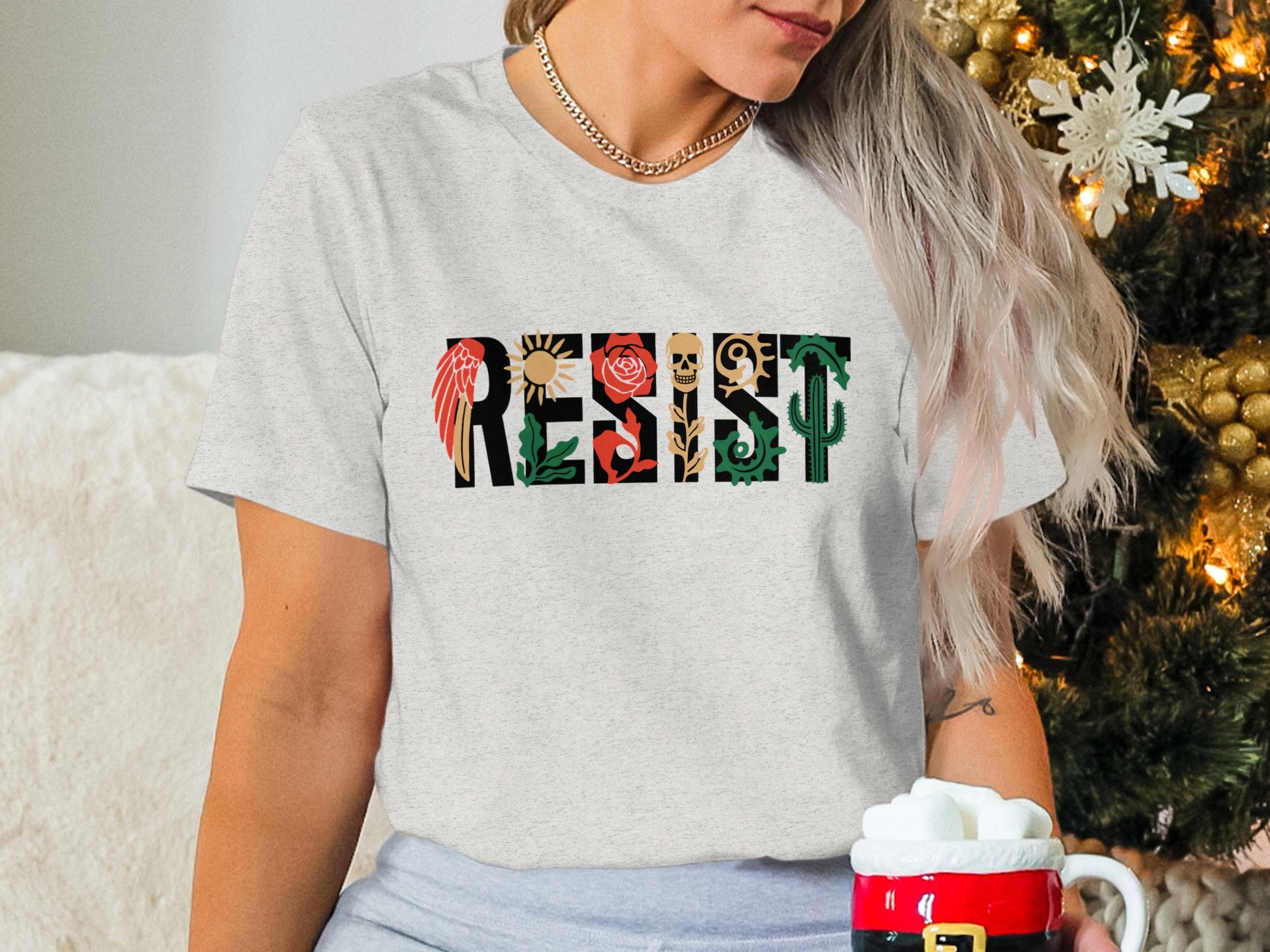 Colorful Resist Designed Graphic T-Shirt for Casual Wear