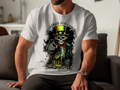 Los Latinos Son Chingones Skull Graphic Shirt product